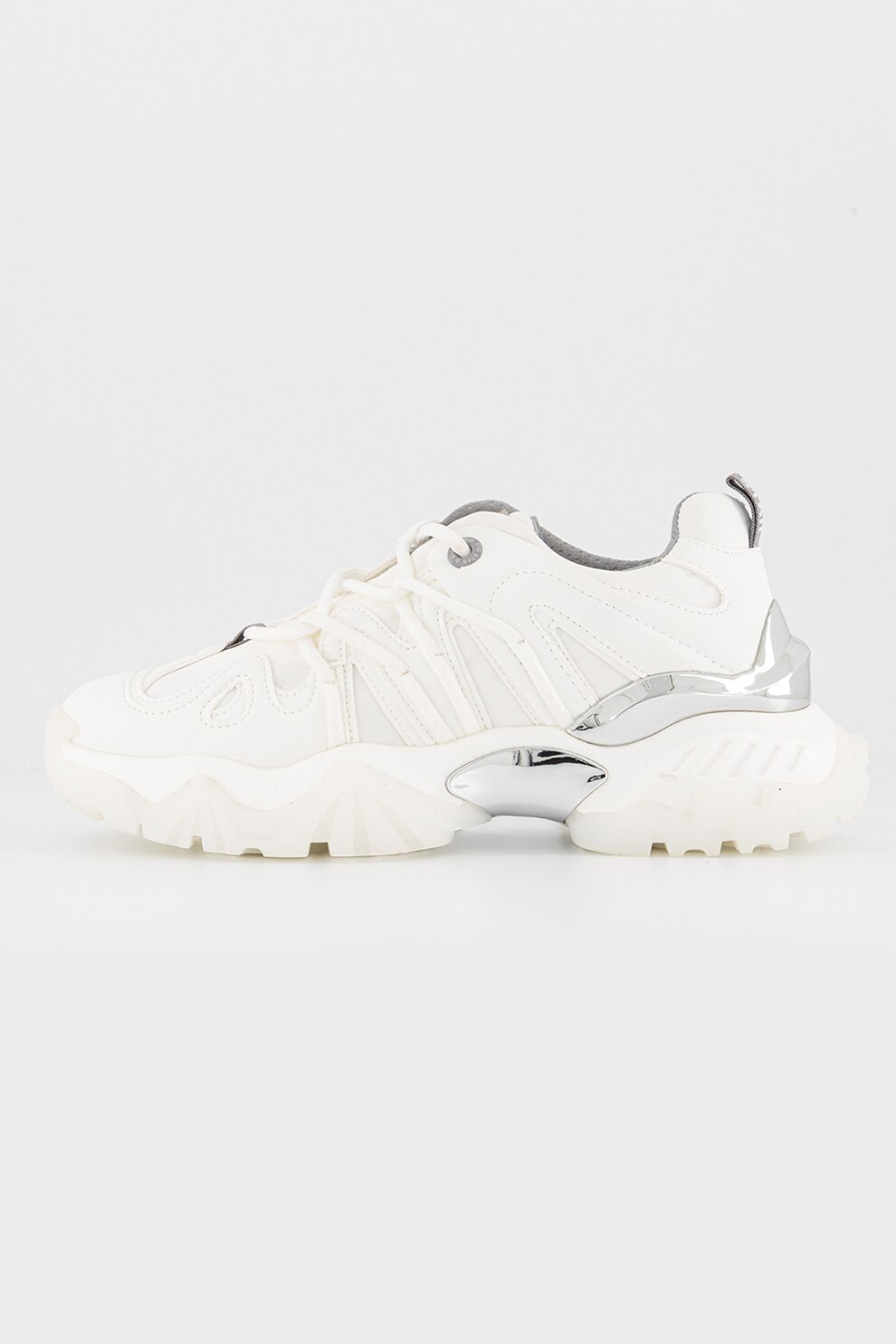 Big Star, Pantofi sport din piele ecologica cu detalii contrastante, Alb optic