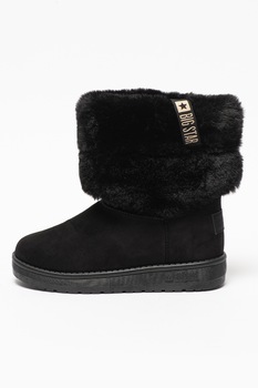 Big Star, Cizme scurte de iarna cu garnitura de blana sintetica, Negru Big Star, Cizme scurte de iarna cu garnitura de blana sintetica, Negru