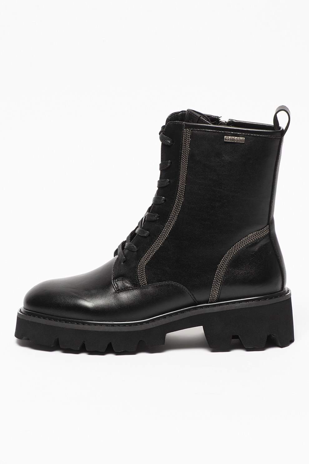 Big Star, Ghete de piele cu toc masiv, Negru
