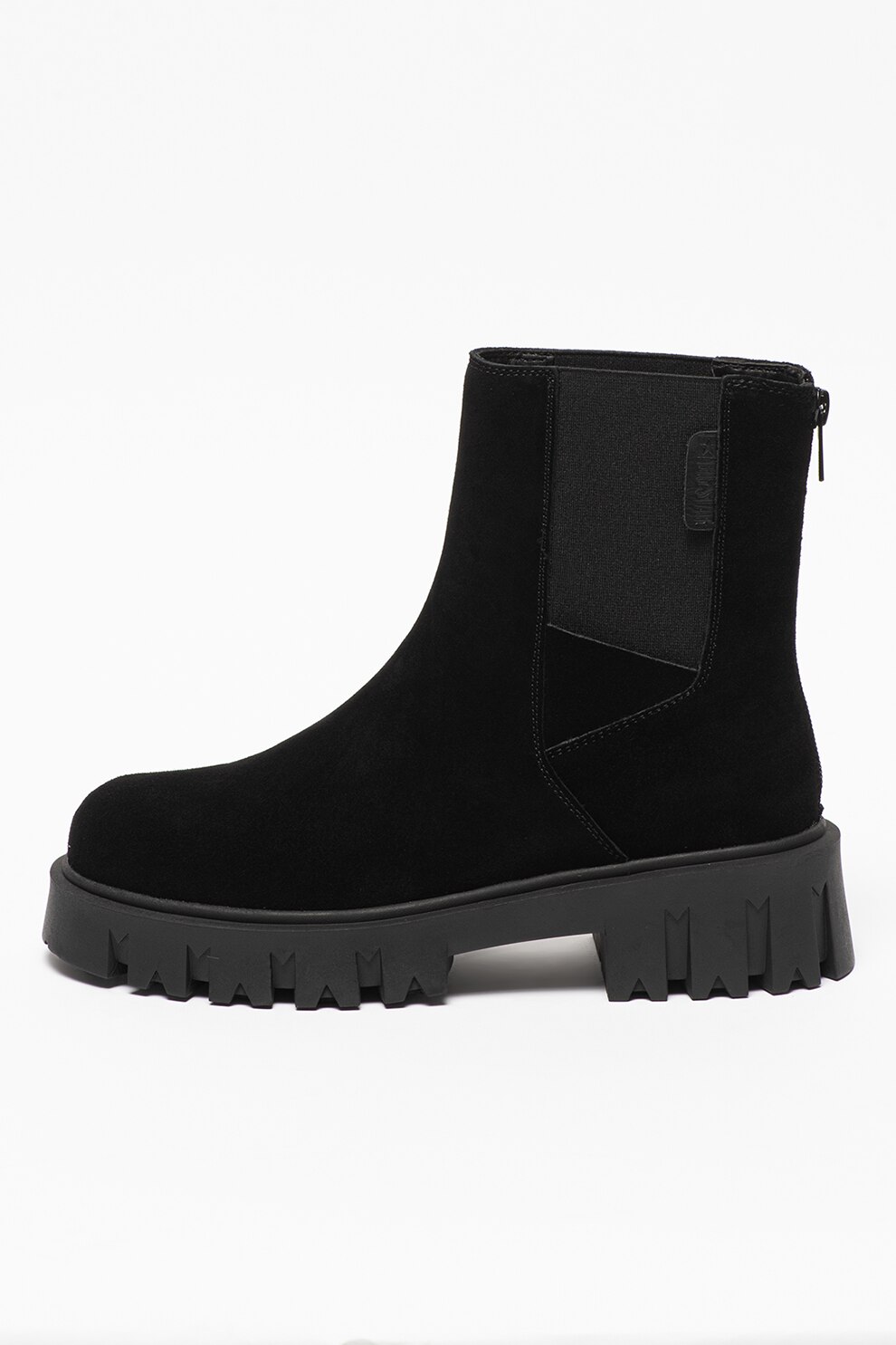 Big Star, Ghete de piele intoarsa cu insertii textile, Negru