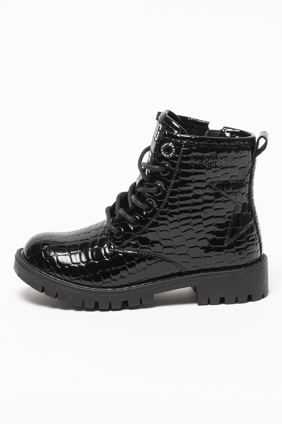 Big Star, Ghete de piele ecologica lacuita cu aspect de piele de crocodil, Negru