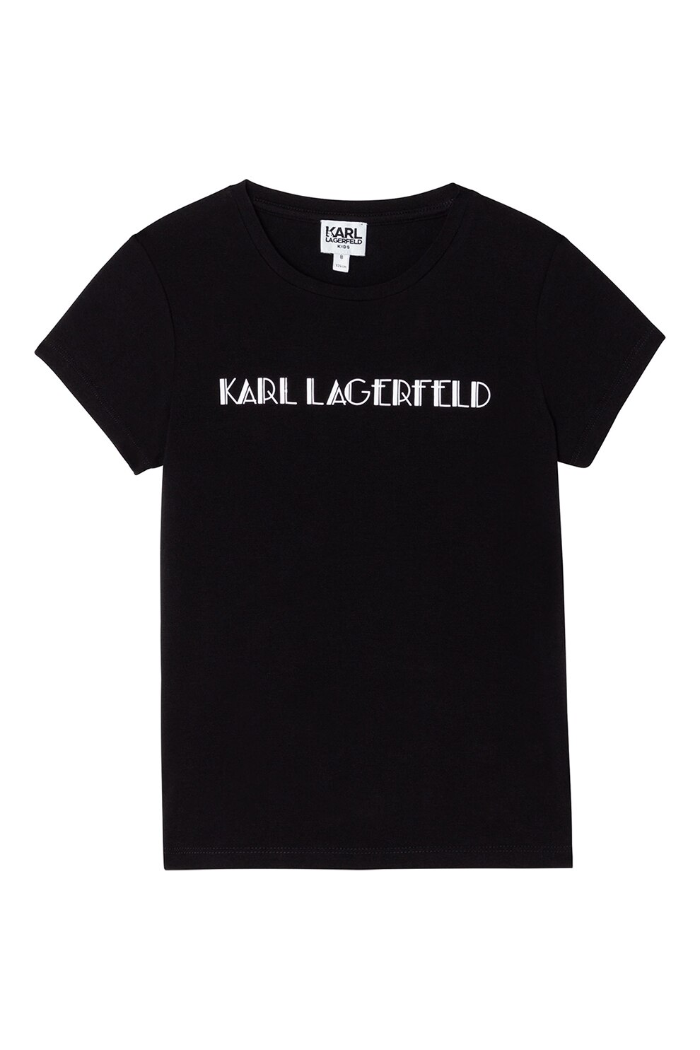 Karl Lagerfeld, Tricou cu imprimeu logo, Negru/Alb