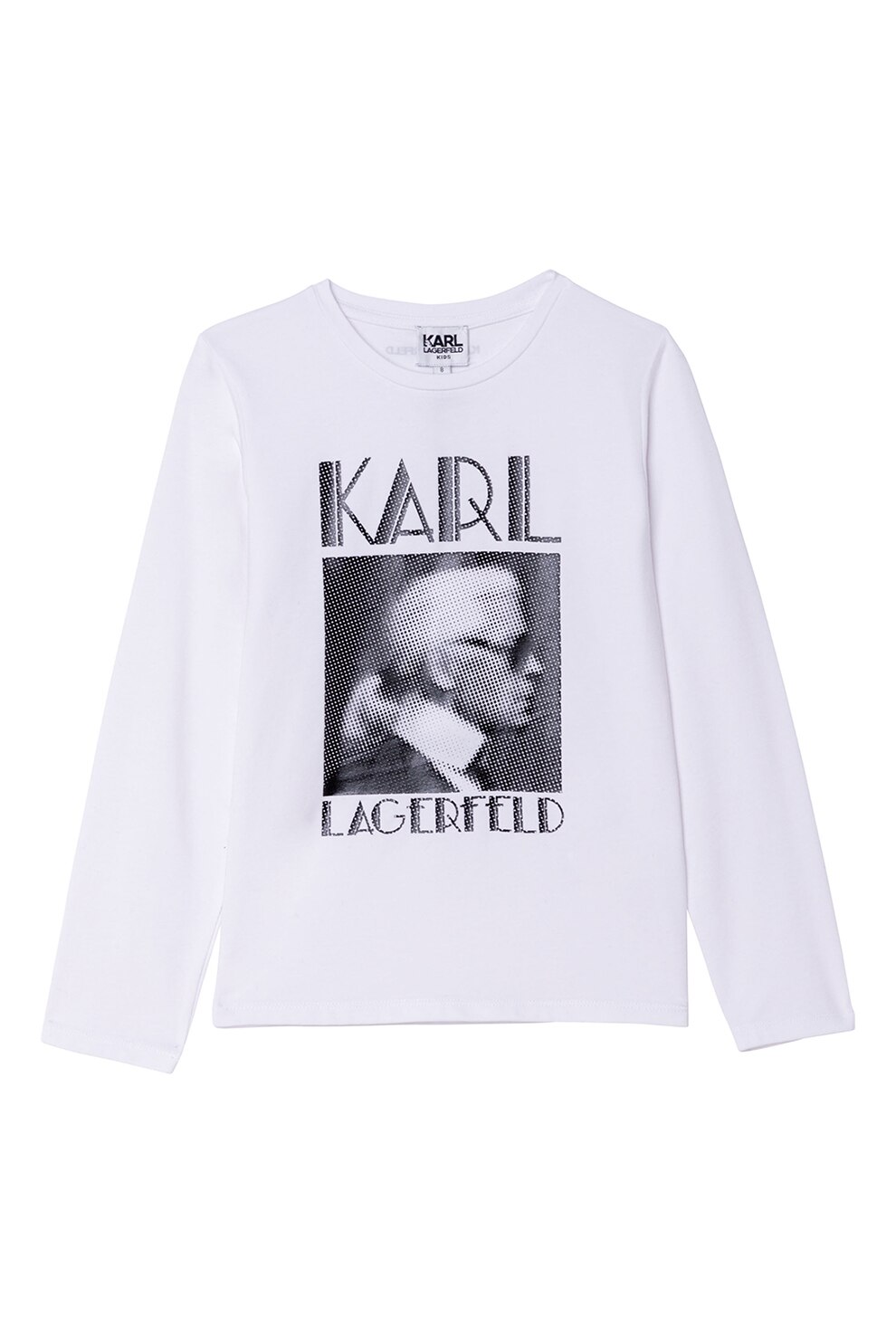 Karl Lagerfeld, Bluza cu imprimeu logo, Alb/Negru