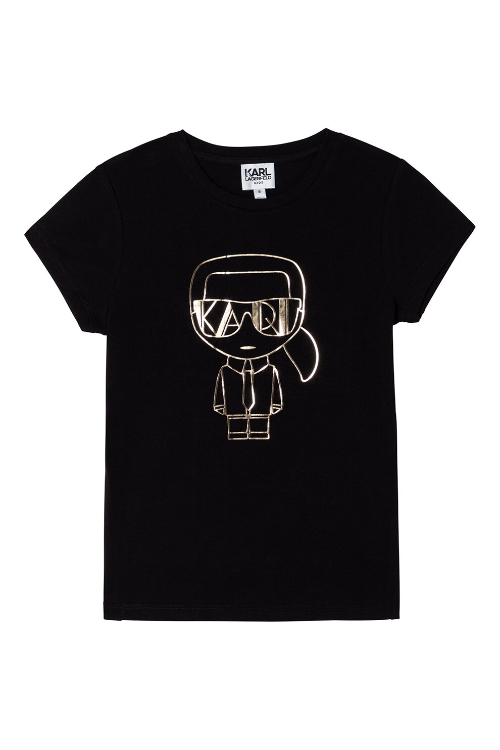 Karl Lagerfeld, Tricou cu aplicatie logo, Negru/Auriu