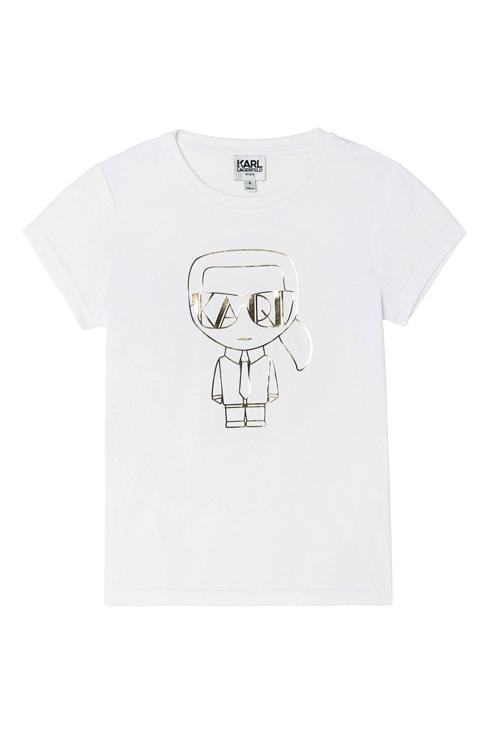 Karl Lagerfeld, Tricou cu aplicatie logo, Alb/Auriu