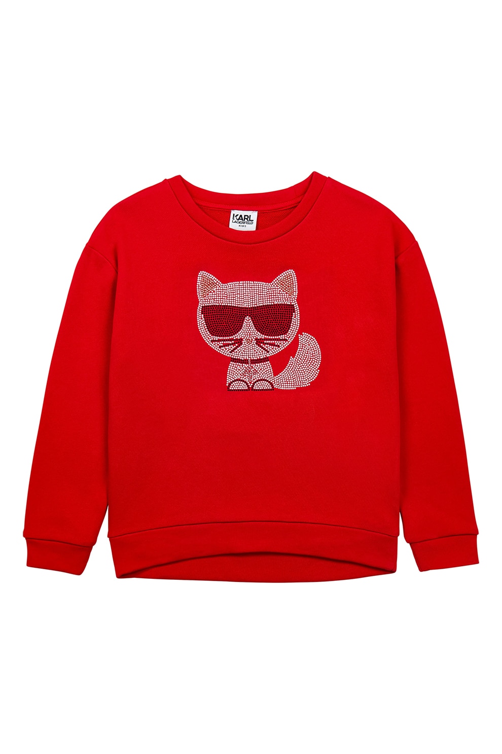 Karl Lagerfeld, Bluza sport cu logo cu strasuri, Rosu vermilion