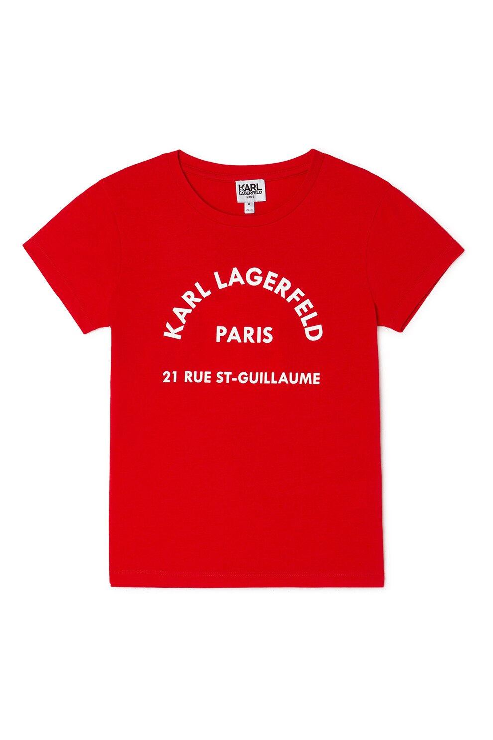 Karl Lagerfeld, Tricou cu imprimeu logo, Rosu vermillion/Alb