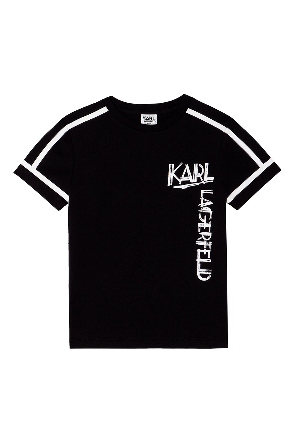 Karl Lagerfeld, Tricou cu imprimeu logo, Negru/Alb