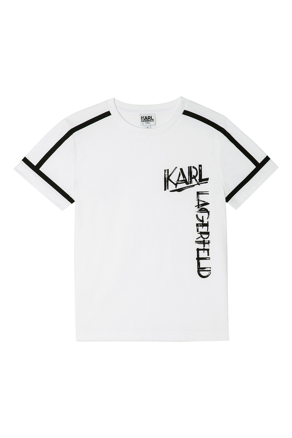 Karl Lagerfeld, Tricou cu imprimeu logo, Alb/Negru