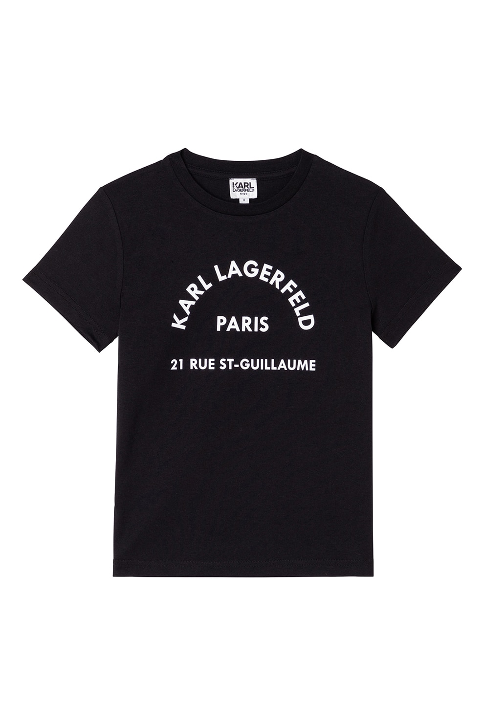 Karl Lagerfeld, Tricou cu logo si imprimeu text, Negru/Alb