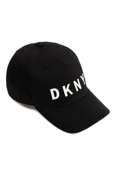 DKNY, Sapca cu imprimeu logo, Negru/Alb, 58 CM Standard DKNY, Sapca cu imprimeu logo, Negru/Alb, 58 CM Standard