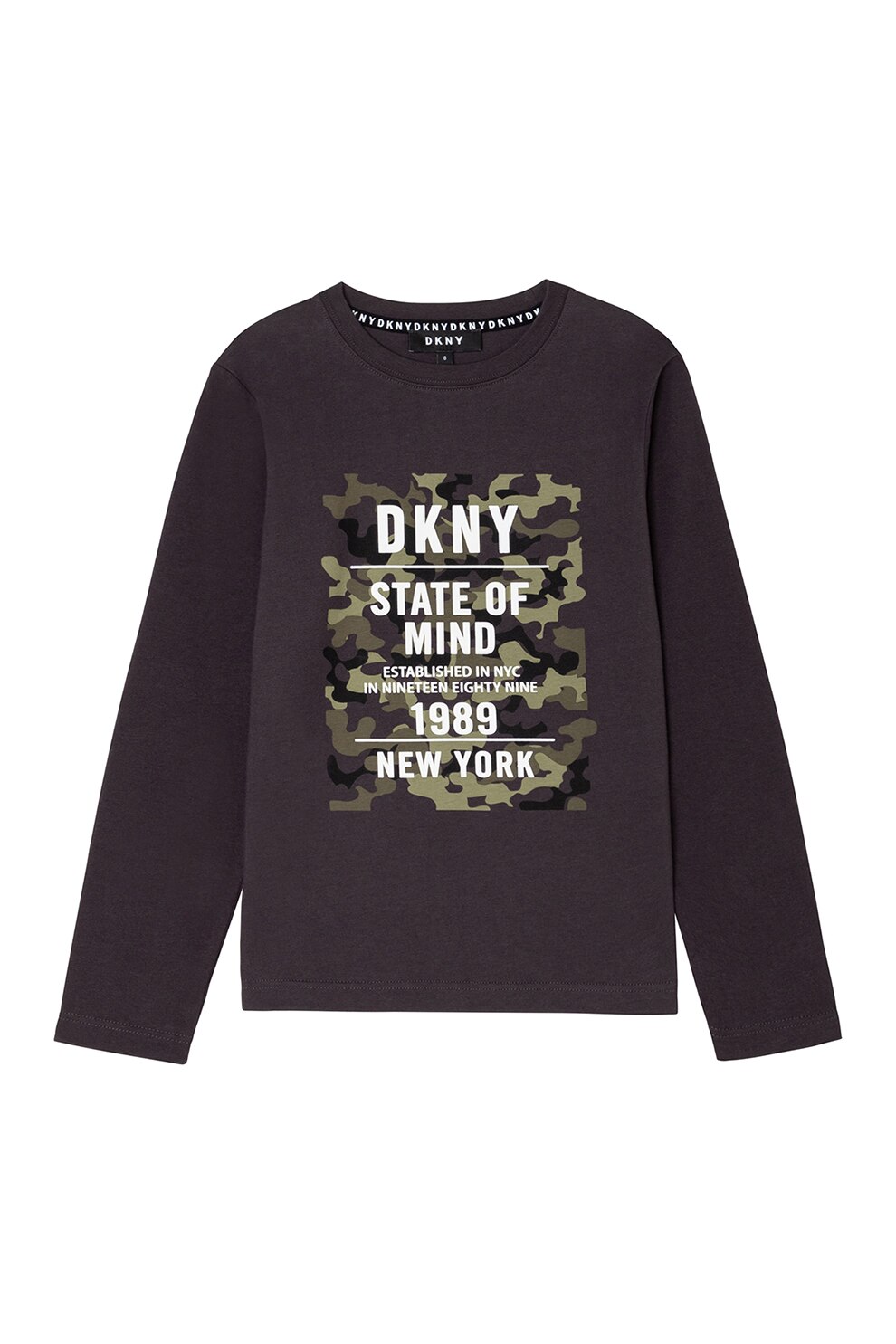 DKNY, Bluza sport cu imprimeu camuflaj, Violet prafuit/Alb/Verde sparanghel