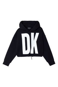 DKNY, Hanorac cu imprimeu logo supradimensionat, Negru/Alb DKNY, Hanorac cu imprimeu logo supradimensionat, Negru/Alb