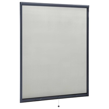 Plasa de insecte pentru fereastra, tip rulou, vidaXL, Fibra de sticla, 140 x 170 cm, Antracit Plasa de insecte pentru fereastra, tip rulou, vidaXL, Fibra de sticla, 140 x 170 cm, Antracit