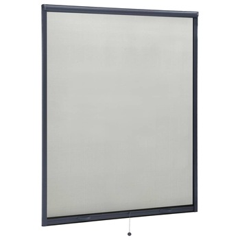 Plasa de insecte pentru fereastra, tip rulou, vidaXL, Fibra de sticla, 150 x 170 cm, Antracit Plasa de insecte pentru fereastra, tip rulou, vidaXL, Fibra de sticla, 150 x 170 cm, Antracit