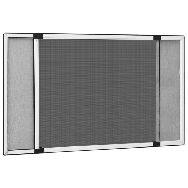 Plasa de insecte extensibila pntru fereastra, vidaXL, Aluminiu, 75-143 x 50 cm, Alb