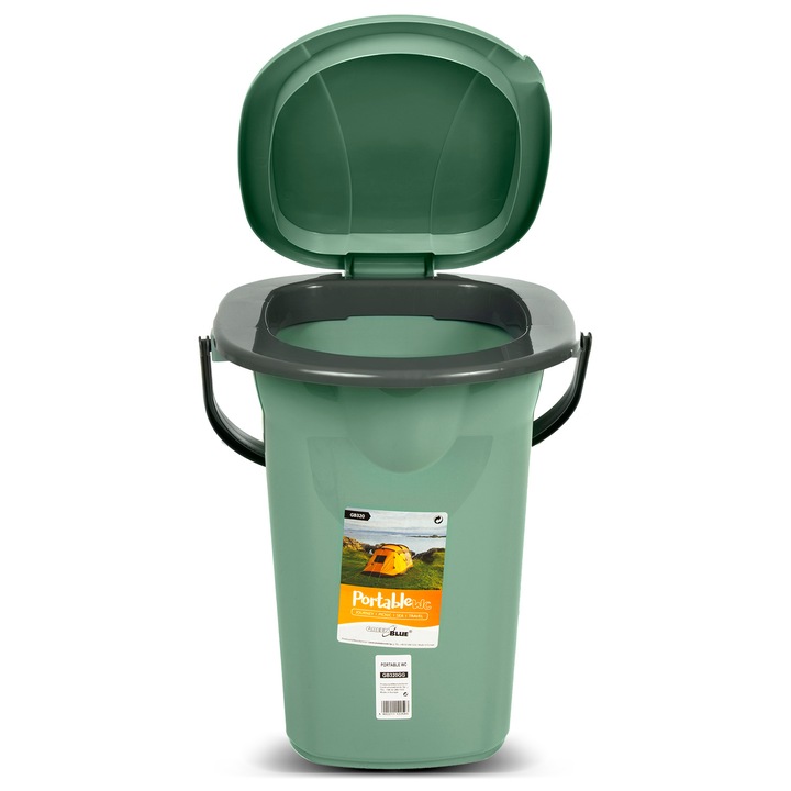 GreenBlu hordozható WC, GB320GG, 19 L, zöld-szürke