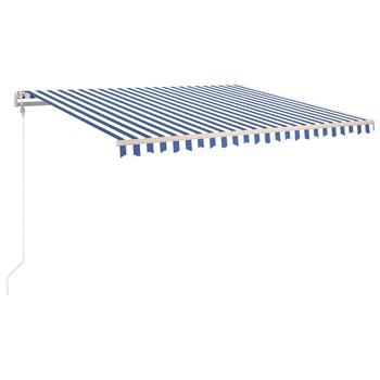 Copertina retractabila automat, vidaXL, Aluminiu-poliester, 450 x 350 cm, Albastru/Alb Copertina retractabila automat, vidaXL, Aluminiu-poliester, 450 x 350 cm, Albastru/Alb