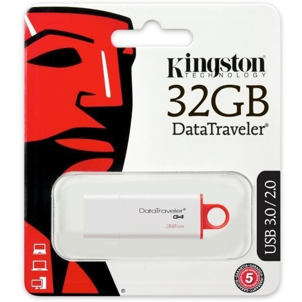 Memorie USB KINGSTON, 32Gb Datatraveler G4 Galben + Ambalaj Retail