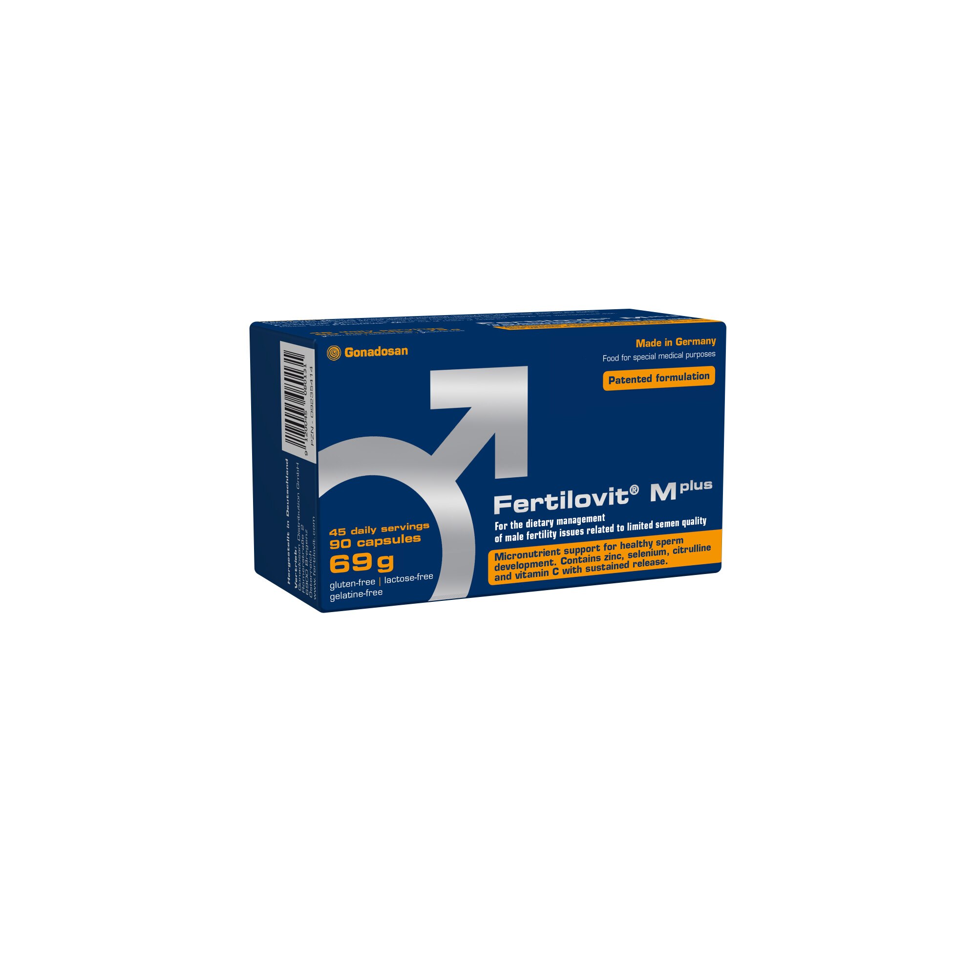 Fertilovit M plus, Gonadosan, Tratament infertilitate barbati, 90 capsule