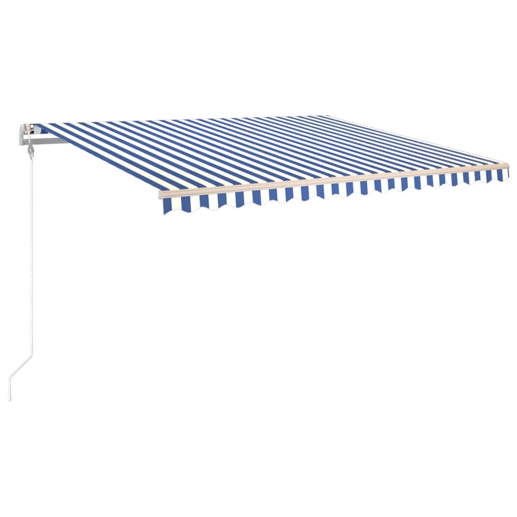 Copertina retractabila automat, vidaXL, Aluminiu-poliester, 400 x 350 cm, Albastru/Alb