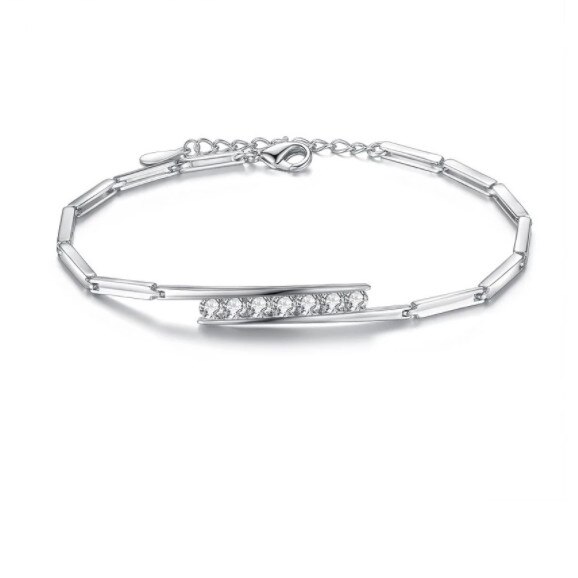 Bratara argint femei, CRM, 7 cubic zircon, 925