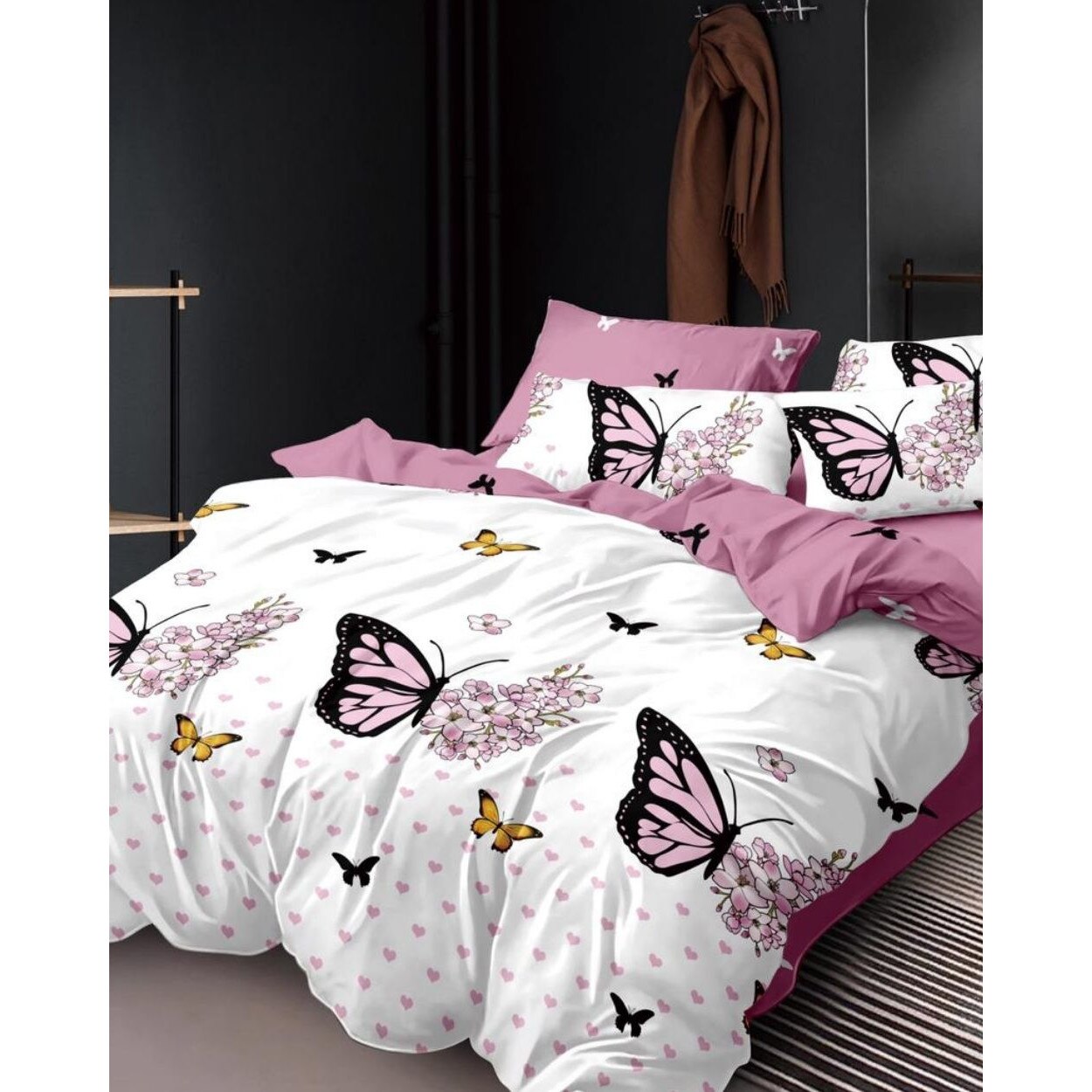 Set Lenjerie Finet Satinat, 6 Piese, Pat 2 Persoane, Elegant Pucioasa, FNM-221