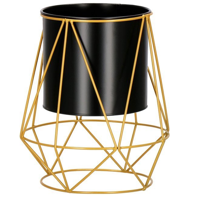 Suport metalic pentru ghiveci, auriu 26.5 cm