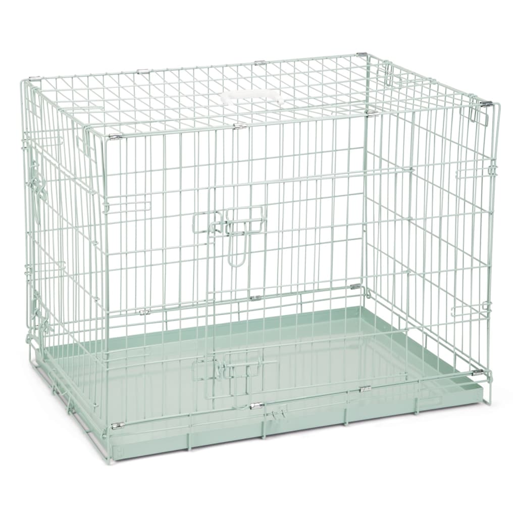 Cusca pentru animale de companie cu 2 usi Beeztees, Metal, 78 x 55 x 61 cm, Verde