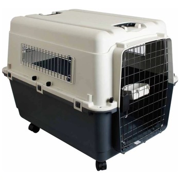 Cusca transport pentru animale de companie FLAMINGO, Plastic, 80 x 56 x 59 cm, Gri/Alb Cusca transport pentru animale de companie FLAMINGO, Plastic, 80 x 56 x 59 cm, Gri/Alb