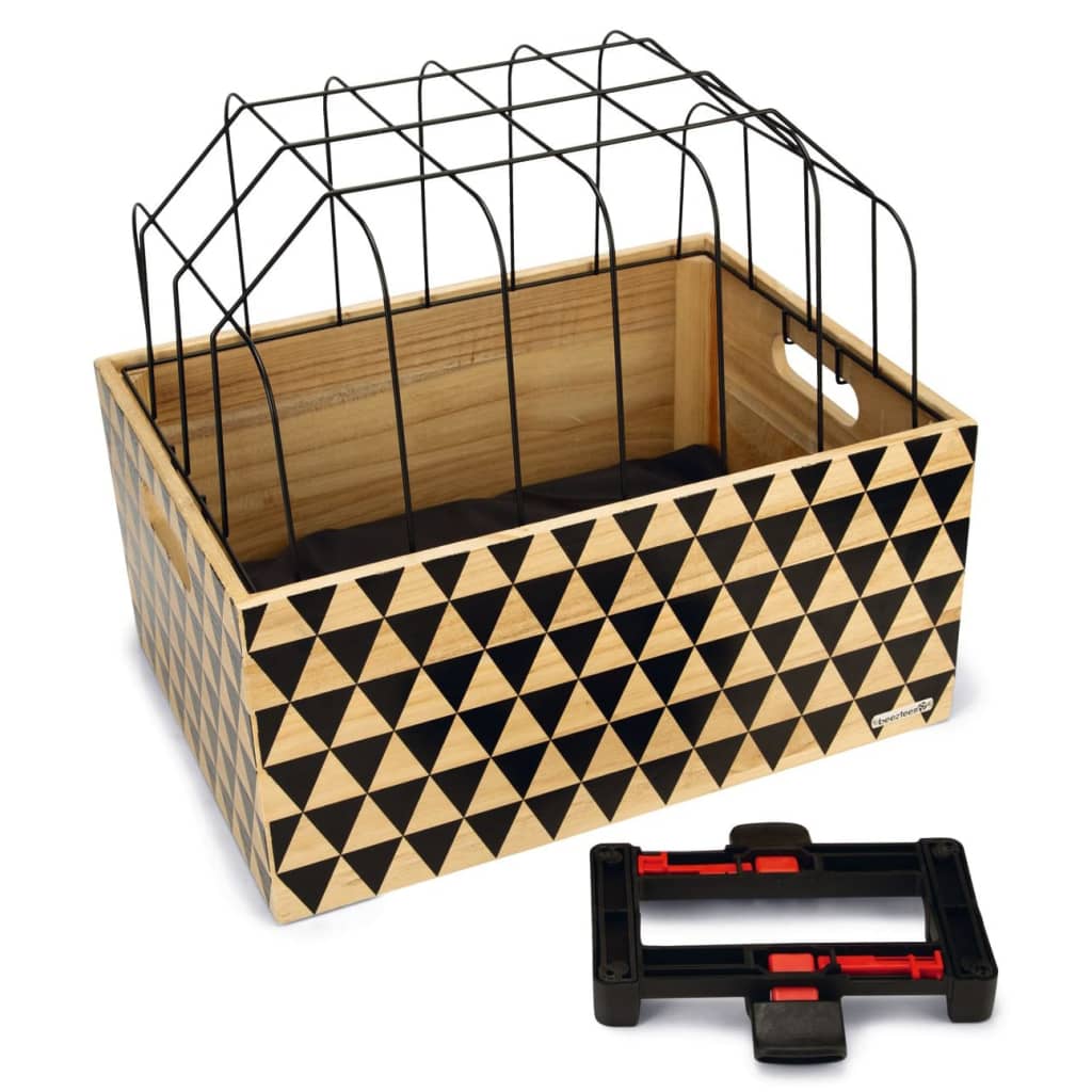 Cusca transport animale de companie pentru bicicleta Beeztees, Lemn, 45 x 33 x 45 cm, Negru