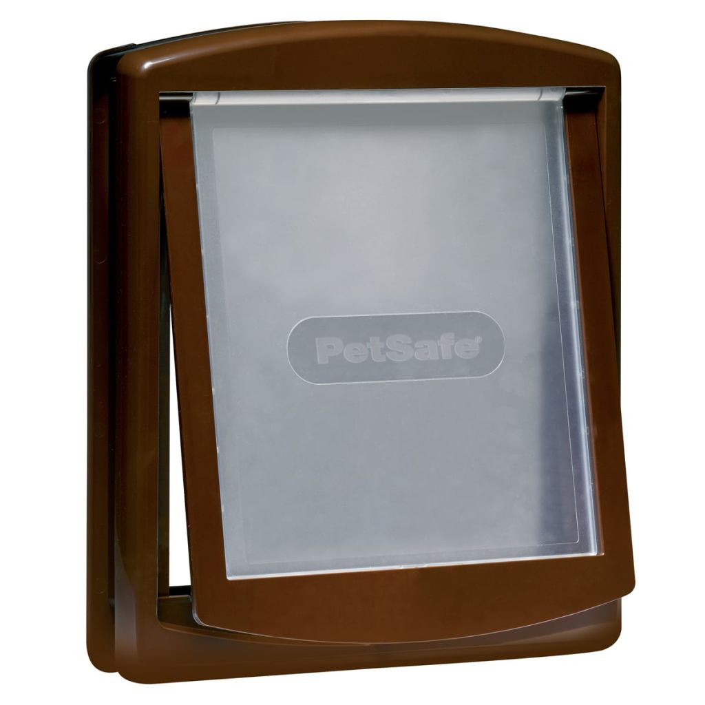 Usa cu 2 cai pentru caine PetSafe, Plastic, 38.6 x 5.3 x 45.6 cm, Maro