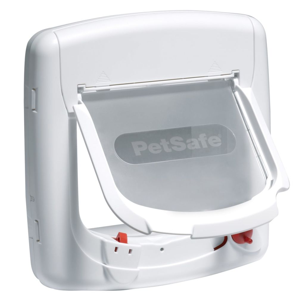 Usa magnetica cu 4 cai pentru pisici PetSafe, Plastic, 24.1 x 10.4 x 25.2 cm, Alb