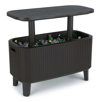 Masa pentru exterior cu racitor pentru bauturi Keter, Plastic, 83 x 40.5 x 74 cm, Gri Masa pentru exterior cu racitor pentru bauturi Keter, Plastic, 83 x 40.5 x 74 cm, Gri