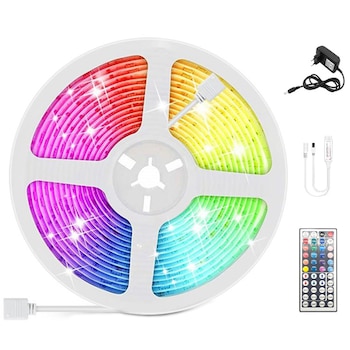 Kit Banda LED RGB NUODWELL, 5 Metri,Bluetooth Controlul APP, Telecomanda 44 Taste, IP65, Simfonie SMD 5050, 12V, Multicolor Kit Banda LED RGB NUODWELL, 5 Metri,Bluetooth Controlul APP, Telecomanda 44 Taste, IP65, Simfonie SMD 5050, 12V, Multicolor