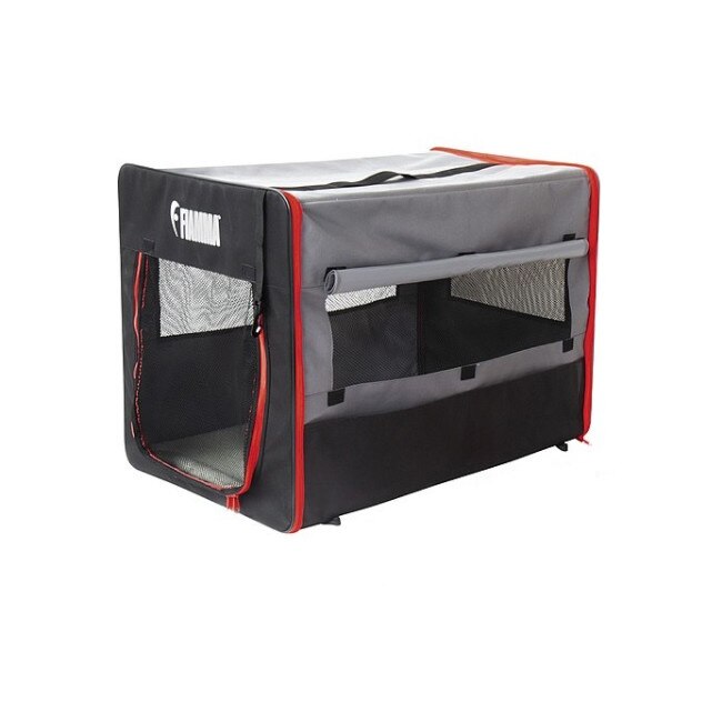 Cusca pliabila pentru transport animale de companie, negru/rosu, 75x49x55 cm