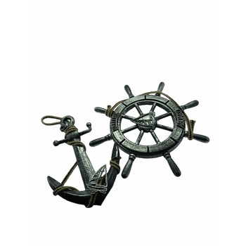 Set marinaresc, Ancora si carma decorative, Atelier, Gri, 34/28cm Set marinaresc, Ancora si carma decorative, Atelier, Gri, 34/28cm