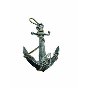 Ancora decorativa Atelier, Lemn, Gri, 28cm Ancora decorativa Atelier, Lemn, Gri, 28cm