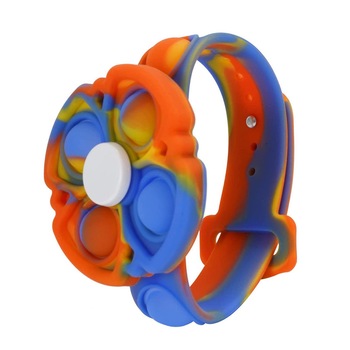 Bratara Antistres ASKSA, Upgrade Push Pop Bubble Sensory Fidget Spinner, ADHD, Portabila de decompresie anti-anxietate, Pentru copii si adulti, Rosu/Albastru Bratara Antistres ASKSA, Upgrade Push Pop Bubble Sensory Fidget Spinner, ADHD, Portabila de decompresie anti-anxietate, Pentru copii si adulti, Rosu/Albastru