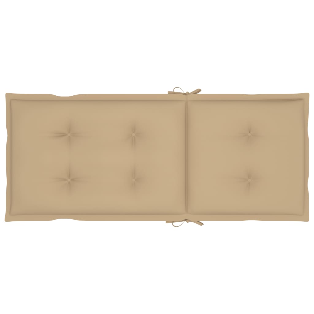 Set de 2 perne de scaun de gradina, vidaXL, Tesatura-poliester, 120 x 50 x 7 cm, Bej