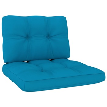Set de 2 perne pentru canapea din paleti vidaXL, Tesatura-poliester, 60 x 60 x 12 cm, Albastru Set de 2 perne pentru canapea din paleti vidaXL, Tesatura-poliester, 60 x 60 x 12 cm, Albastru