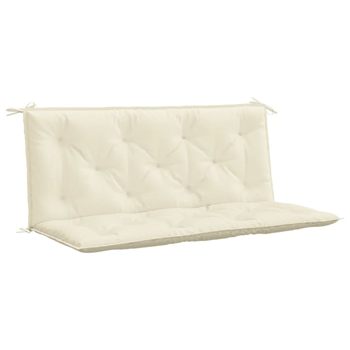 Perna banca de gradina vidaXL, alb crem 120x(50+50)x7 cm textil oxford