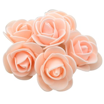 Set de 100 trandafiri de spuma, de 3 cm, somon