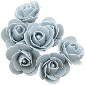 Set de 100 trandafiri de spuma, de 3 cm, gri