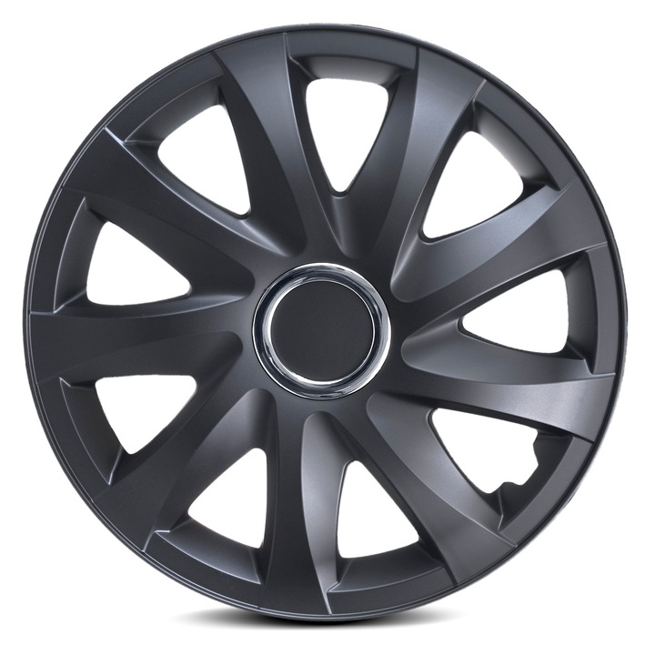 Комплект 4 капачки 14", Drift, черни мат