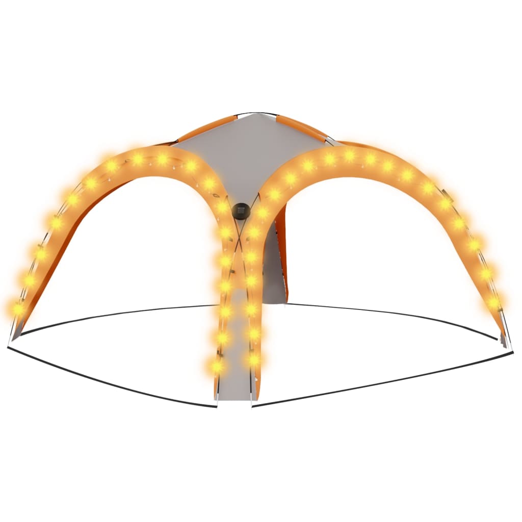 Cort petrecere cu LED, 4 pereti, vidaXL gri&portocaliu, 3,6x3,6x2,3 m