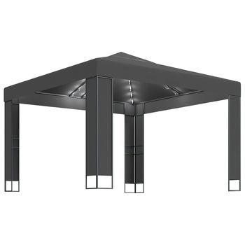 Pavilion de gradina cu LED, vidaXL, Poliester - Otel, 3 x 3 x 2,73 m, Antracit Pavilion de gradina cu LED, vidaXL, Poliester - Otel, 3 x 3 x 2,73 m, Antracit
