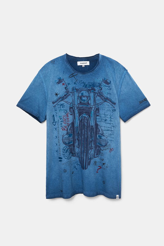 Tricou, Desigual , Regular fit , Albastru, Albastru