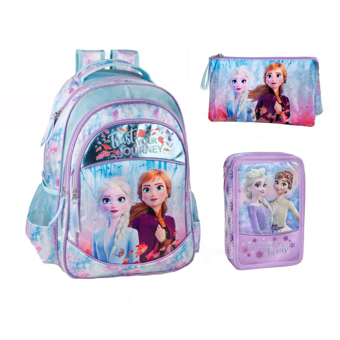 Set Scoala Frozen - Ghiozdan, Penar Echipat, Penar Etui