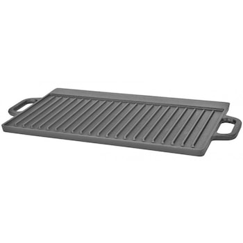 PLita reversibila grill dreptunghiulara din fonta Magic Home cu manere 51x24x1.5 cm PLita reversibila grill dreptunghiulara din fonta Magic Home cu manere 51x24x1.5 cm